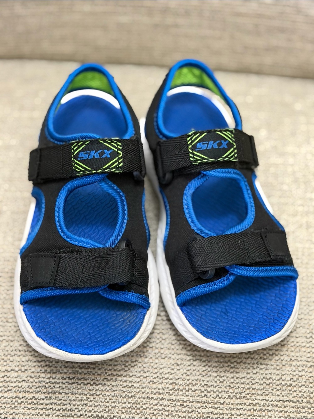 Skechers Blue and Black Kids Hook-and-Loop Sport Sandals